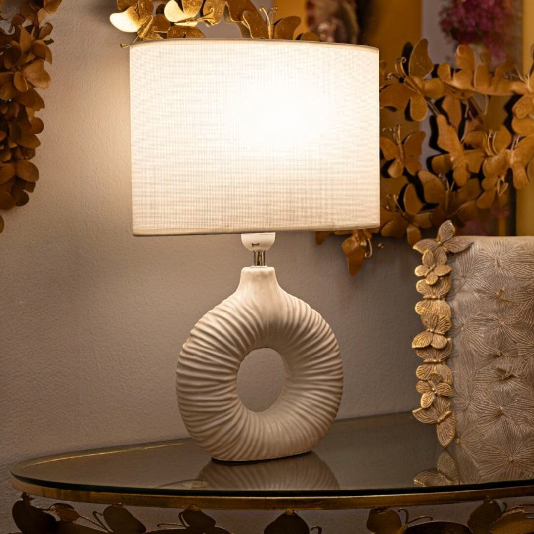 LAMPADA DA TAVOLO SETA BIANCA - FERRETTI