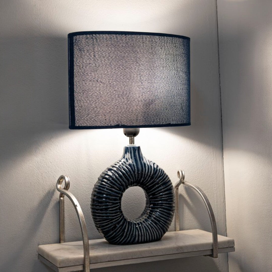 LAMPADA DA TAVOLO SETA BLU - FERRETTI