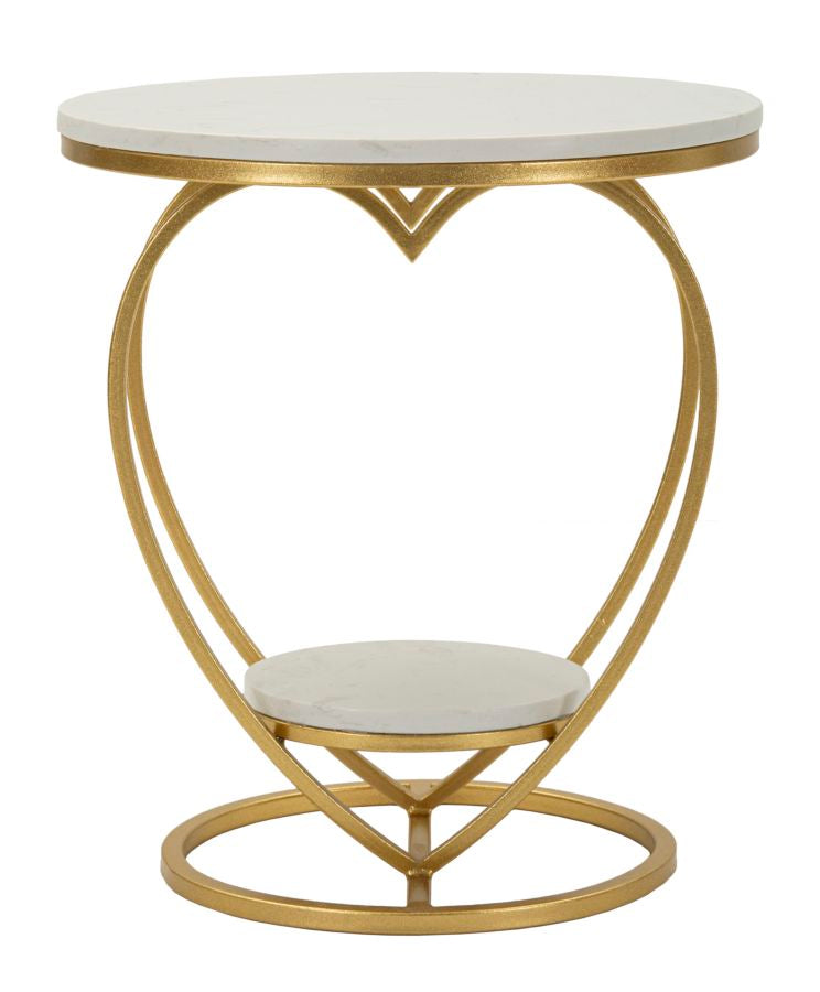 TAVOLINETTO HEART ORO CM Ø 40X45