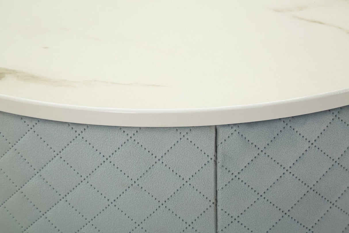 COMODINO/TOLETTA C/PUFF VELLIT CELESTE - FERRETTI