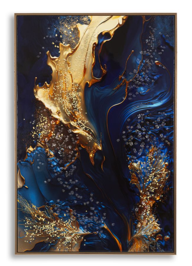 STAMPA SU TELA LACCATA C/CORNICE ANDROMEDA -A- CM 60X4X90