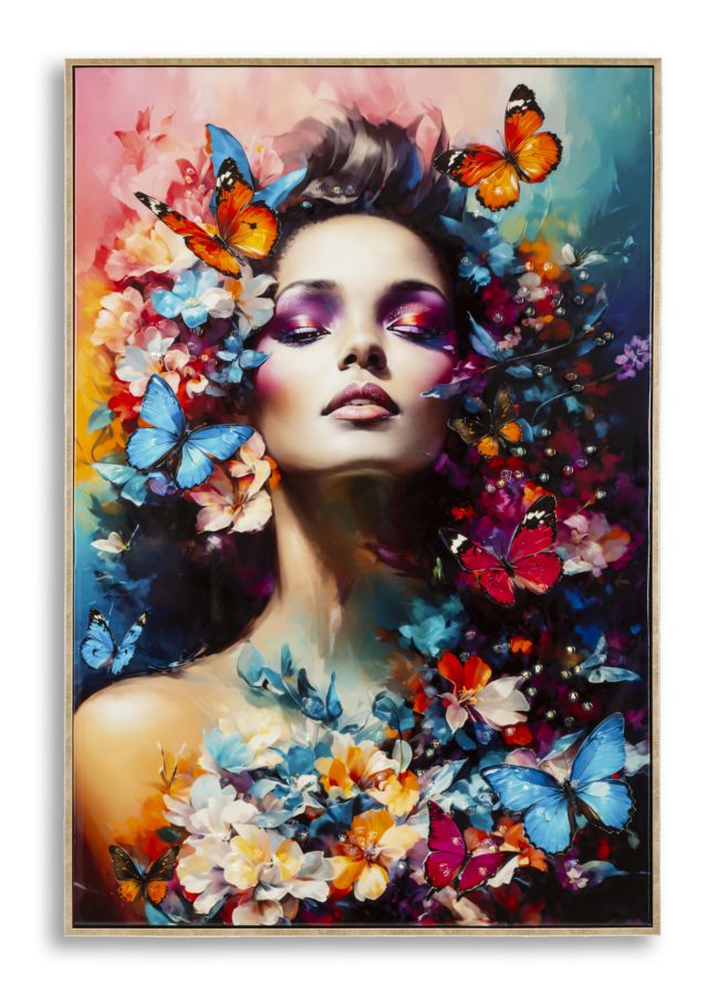 DIPINTO SU TELA LACCATO MARTY C/CORNICE -A- CM 62X4X92