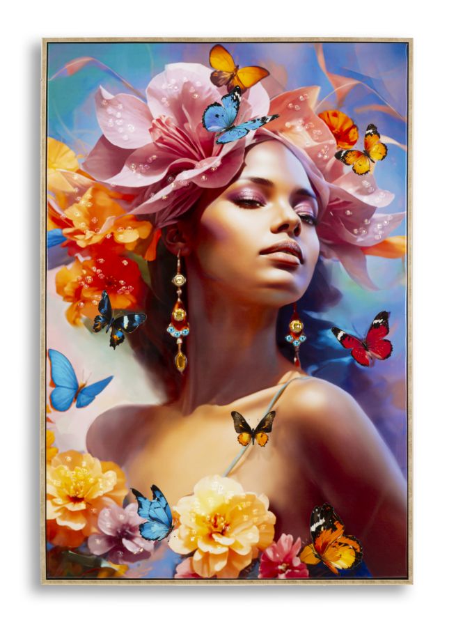 DIPINTO SU TELA LACCATO MARTY C/CORNICE -B- CM 62X4X92