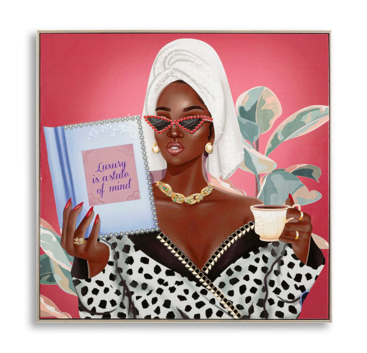 DIPINTO SU TELA LACCATO LUXURY SPA C/CORNICE -B- CM 82X4X82