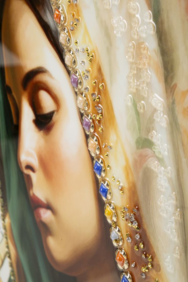 DIPINTO SU TELA LACCATO MADONNA -A- C/CORNICE - FERRETTI