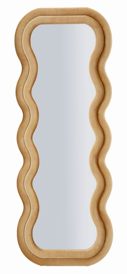 SPECCHIO DA MURO EMILY VELLUTO ORO CM 60X6X160 (MISURA SPECCHIO CM 42X144)