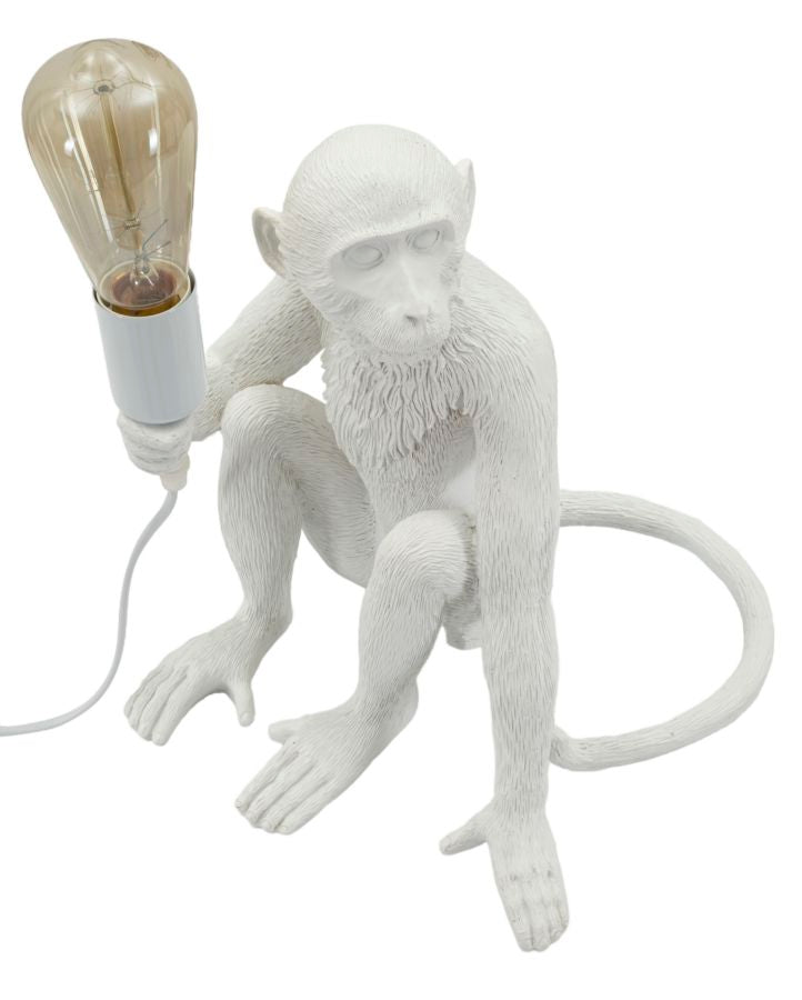 LAMPADA DA TAVOLO MONKEY SEDUTA BIANCA - FERRETTI