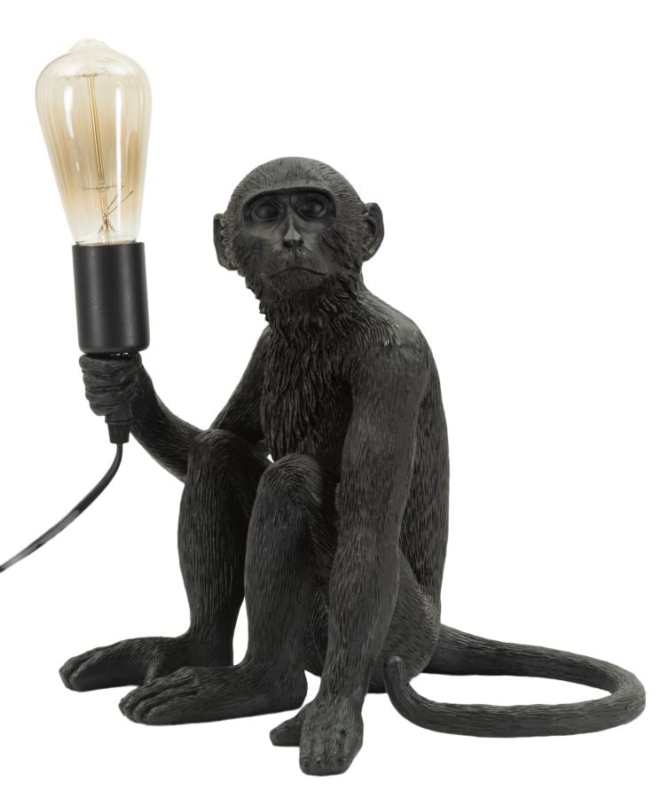 LAMPADA DA TAVOLO MONKEY SEDUTA NERO CM 33X33X32