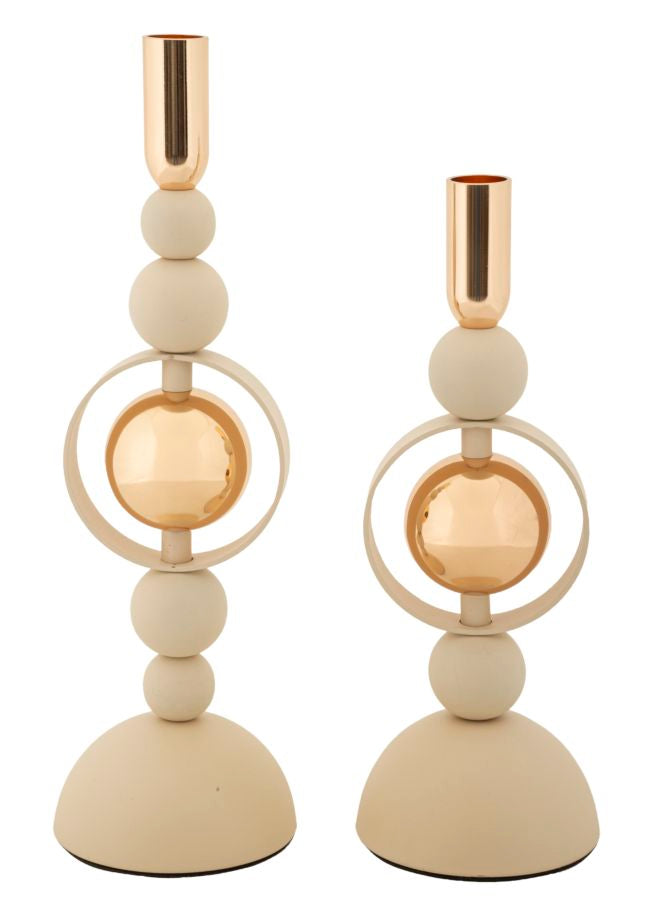 P/CAND SATURNO CREMA SET 2 PZ CM Ø 10X27-10X33