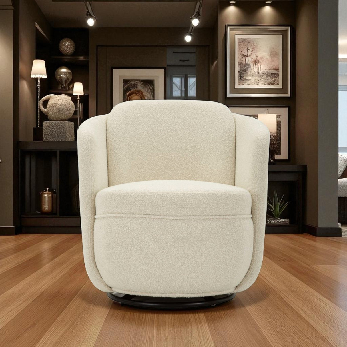 POLTRONA GIREVOLE TORINO CREMA - FERRETTI