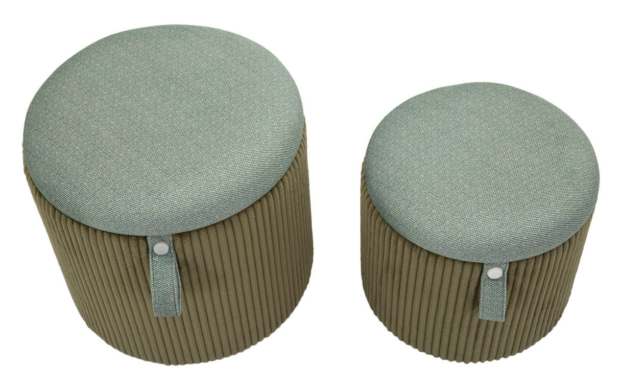 PUFF C/CONTENITORE BOLZANO VERDE SET 2 PZ - FERRETTI