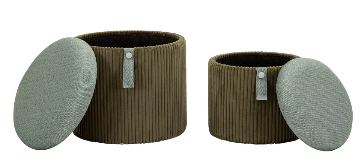 PUFF C/CONTENITORE BOLZANO VERDE SET 2 PZ - FERRETTI
