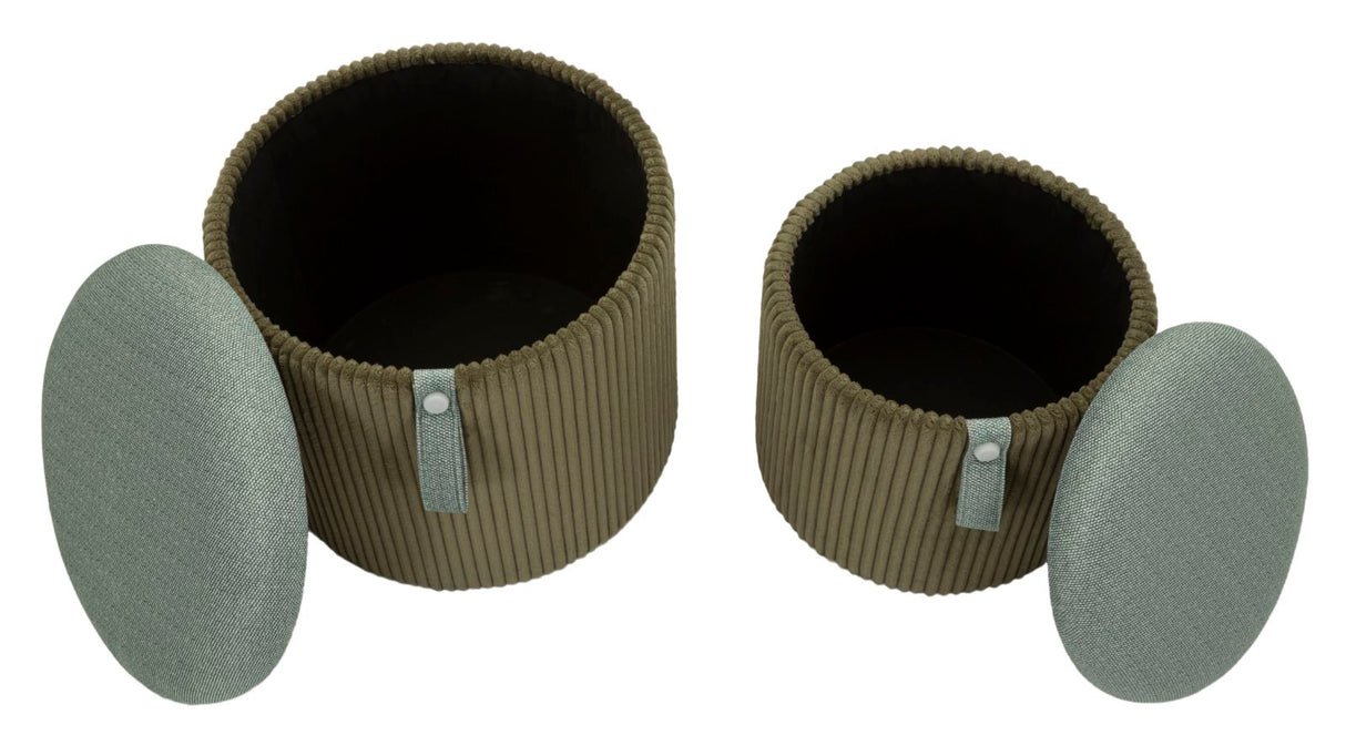 PUFF C/CONTENITORE BOLZANO VERDE SET 2 PZ - FERRETTI
