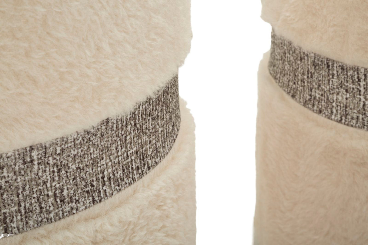 PUFF C/CONTENITORE SAINT-MORITZ CREMA SET 2 PZ CM - FERRETTI