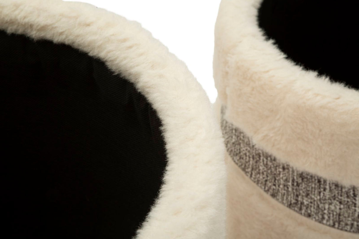 PUFF C/CONTENITORE SAINT-MORITZ CREMA SET 2 PZ CM - FERRETTI