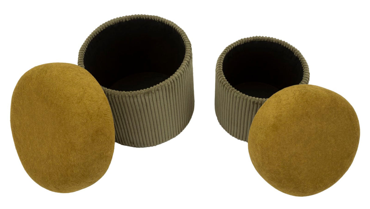 PUFF C/CONTENITORE ASPEN VERDE SET 2 PZ - FERRETTI
