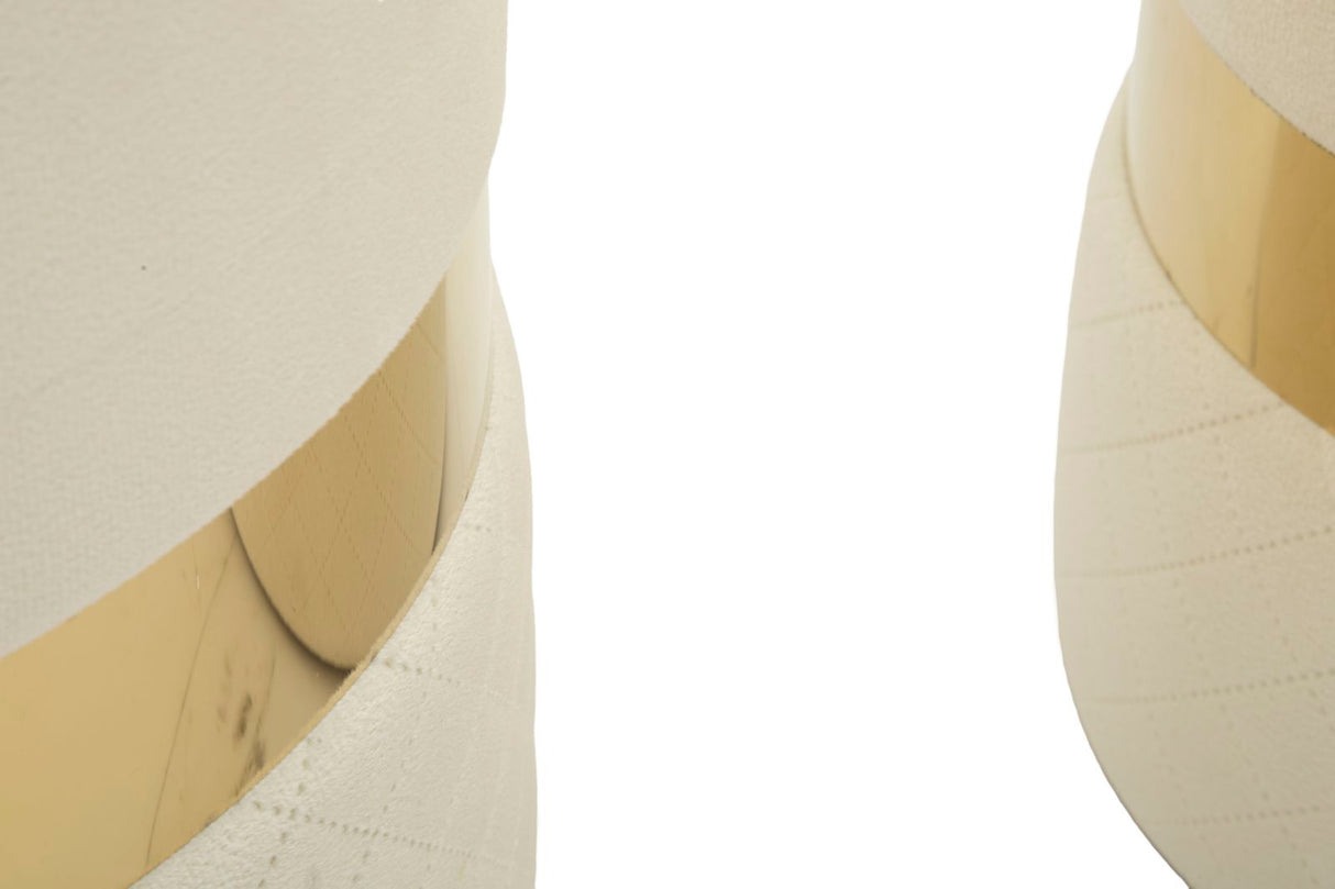 PUFF C/CONTENITORE SHEFFILD CREMA SET 2 PZ - FERRETTI