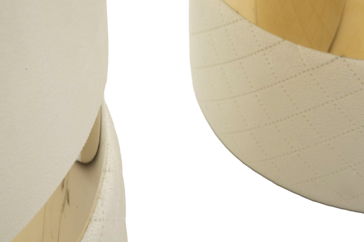 PUFF C/CONTENITORE SHEFFILD CREMA SET 2 PZ - FERRETTI