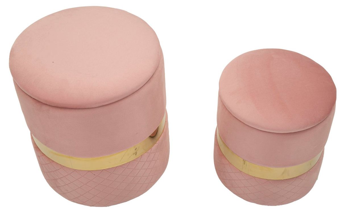 PUFF C/CONTENITORE SHEFFILD ROSA SET 2 PZ - FERRETTI