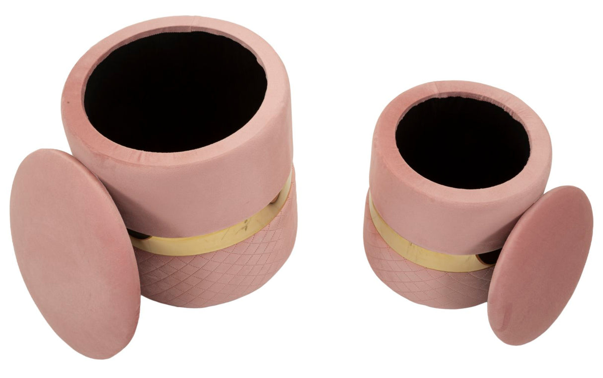 PUFF C/CONTENITORE SHEFFILD ROSA SET 2 PZ - FERRETTI