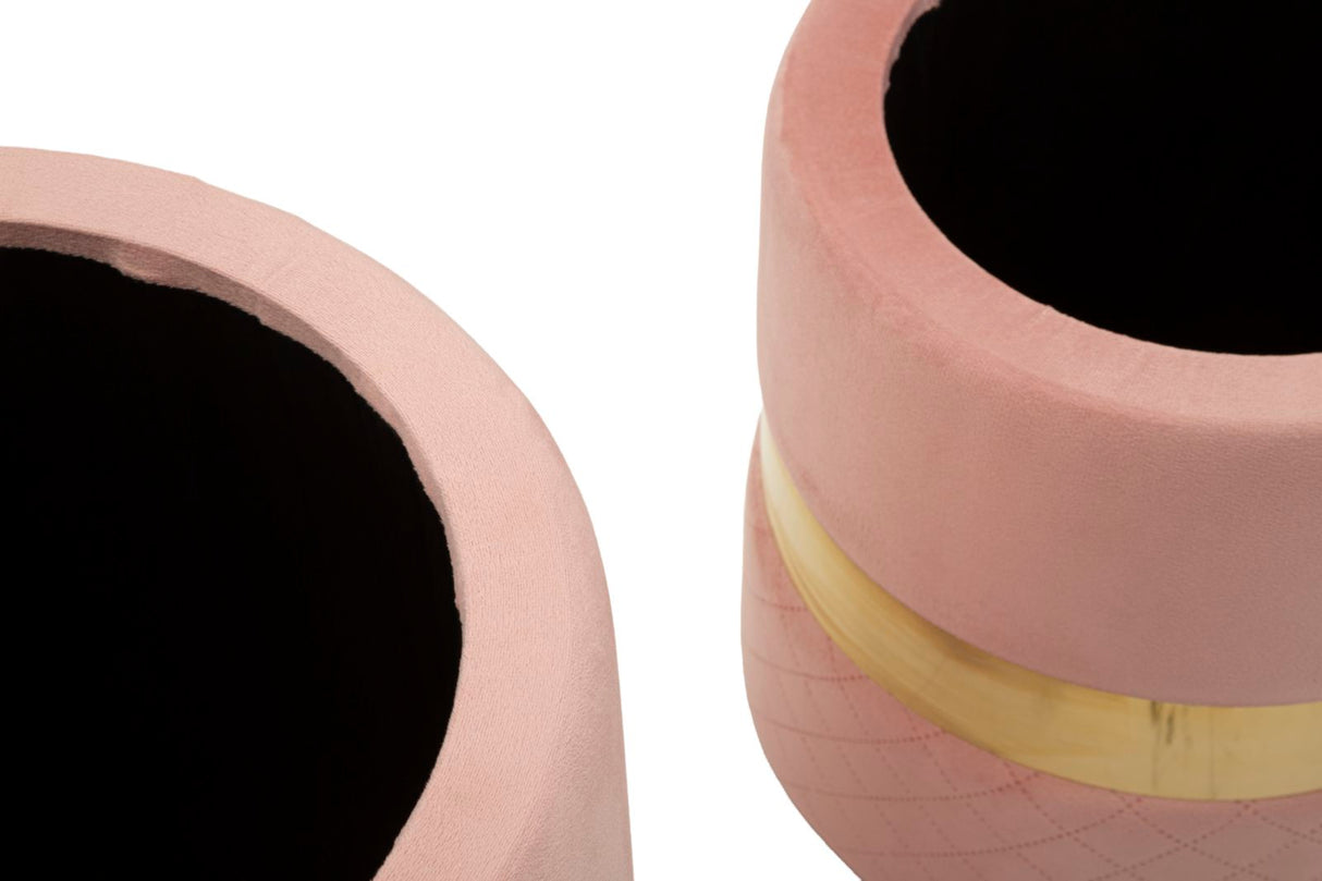 PUFF C/CONTENITORE SHEFFILD ROSA SET 2 PZ - FERRETTI