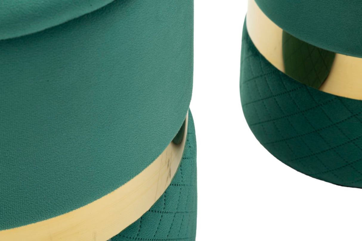 PUFF C/CONTENITORE SHEFFILD VERDE SET 2 PZ - FERRETTI