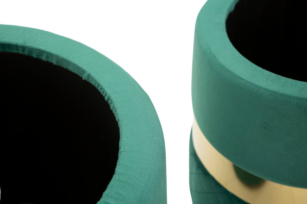PUFF C/CONTENITORE SHEFFILD VERDE SET 2 PZ - FERRETTI
