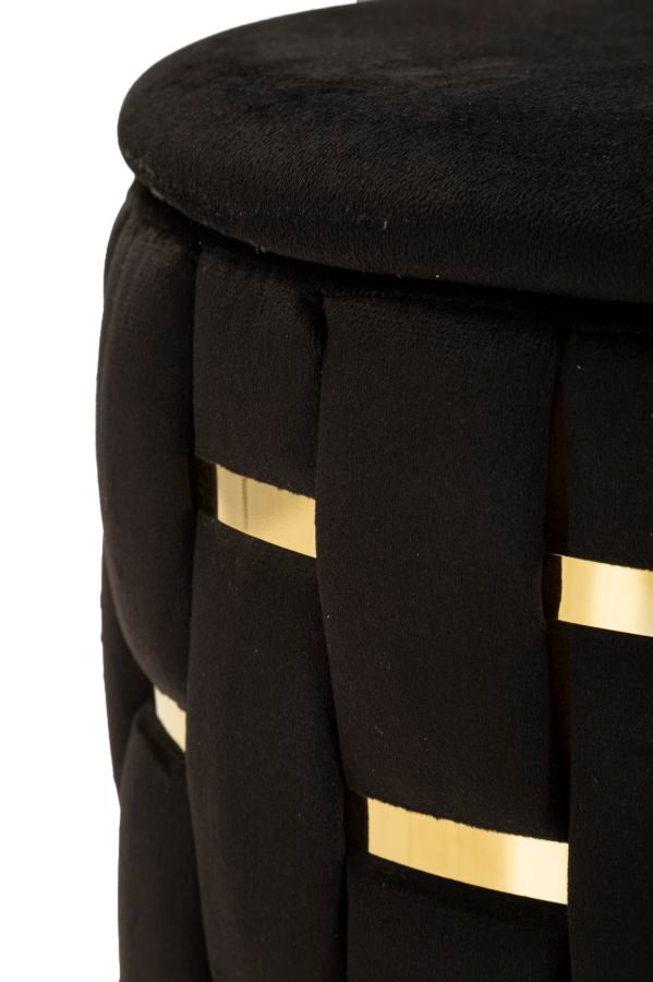 PUFF C/CONTENITORE SHANTY NERO SET 2 PZ - FERRETTI