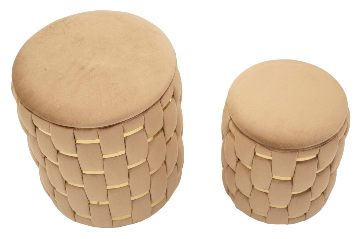 PUFF C/CONTENITORE SHANTY ORO SET 2 PZ - FERRETTI