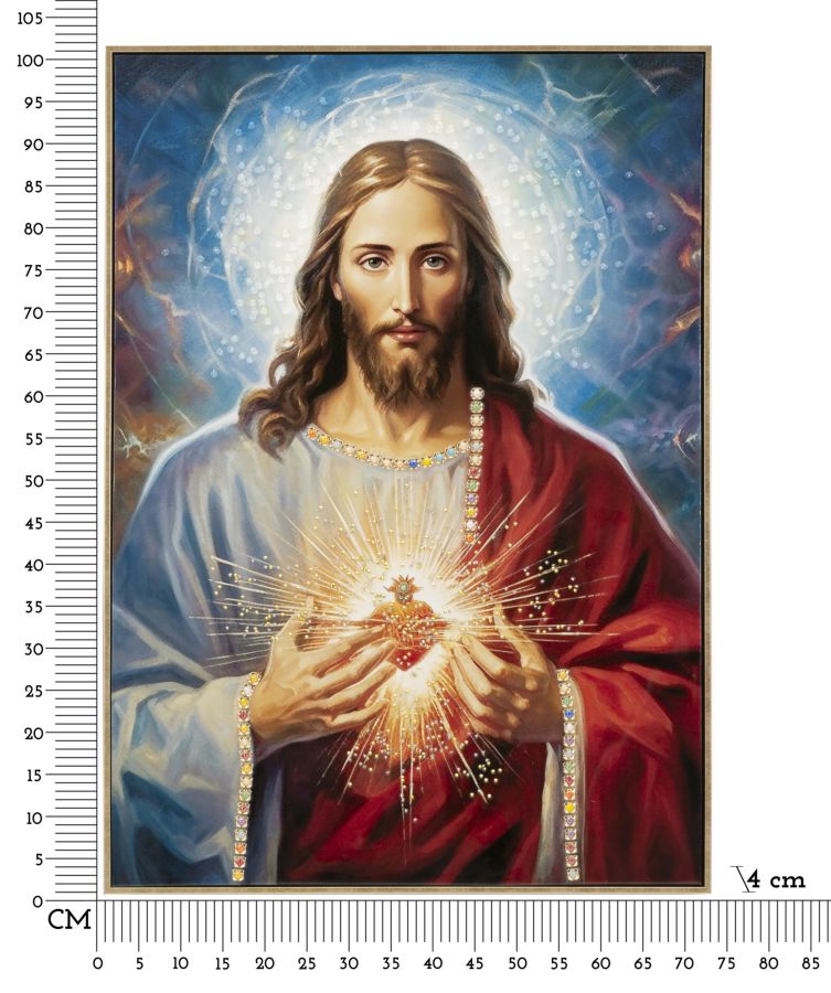 DIPINTO SU TELA LACCATO JESUS C/CORNICE - FERRETTI