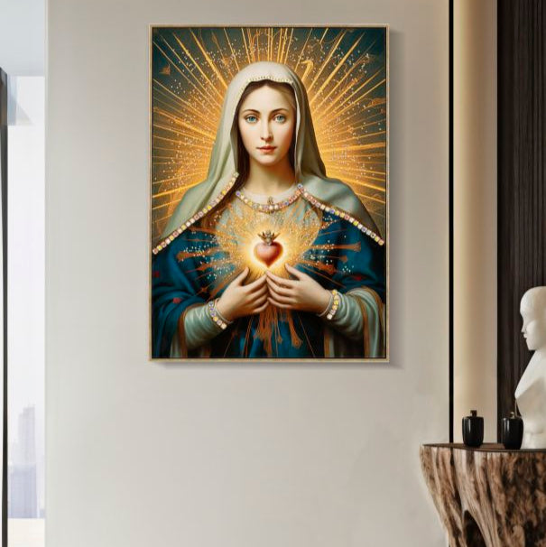 DIPINTO SU TELA LACCATO MADONNA -B- C/CORNICE - FERRETTI