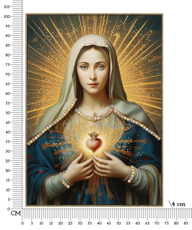 DIPINTO SU TELA LACCATO MADONNA -B- C/CORNICE - FERRETTI