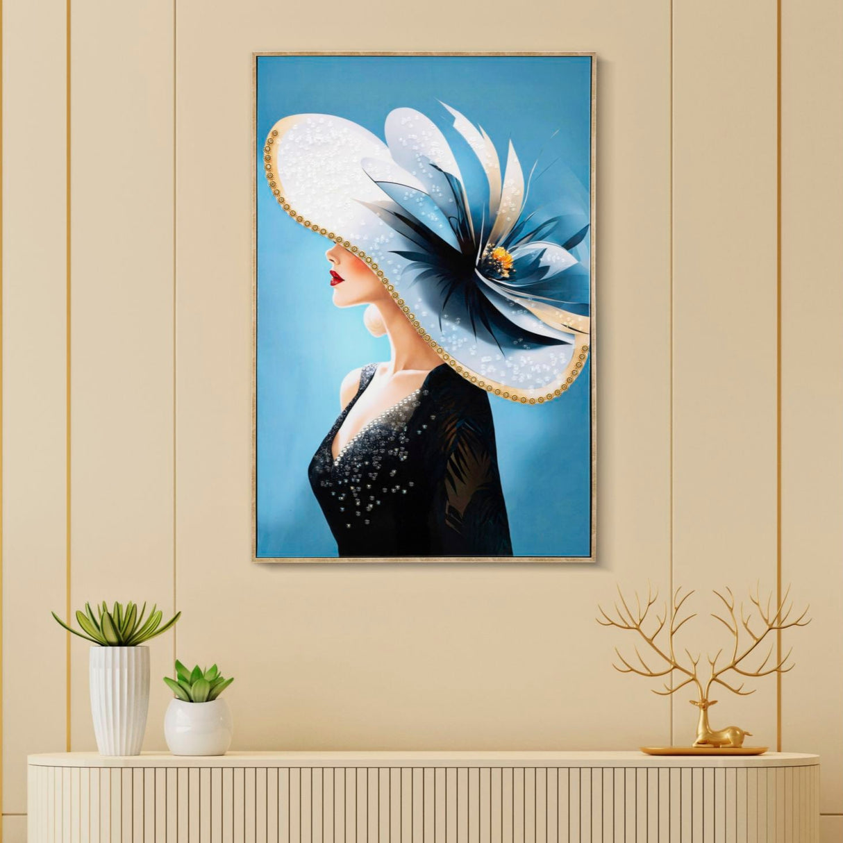 DIPINTO SU TELA LACCATO DORI C/CORNICE -B- FERRETTI