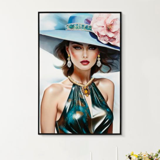 DIPINTO SU TELA LACCATO PAM C/CORNICE -A- FERRETTI