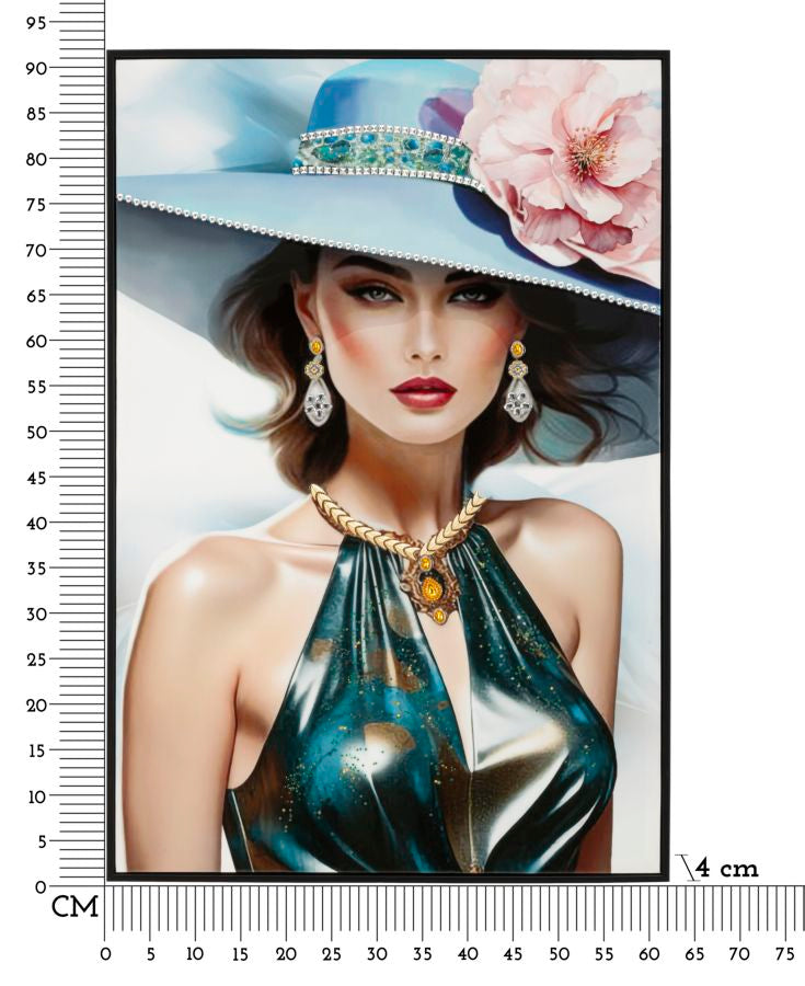 DIPINTO SU TELA LACCATO PAM C/CORNICE -A- FERRETTI