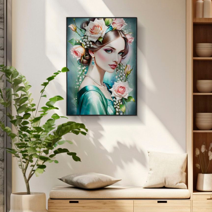 DIPINTO SU TELA LACCATO FANTASY C/CORNICE -A- FERRETTI