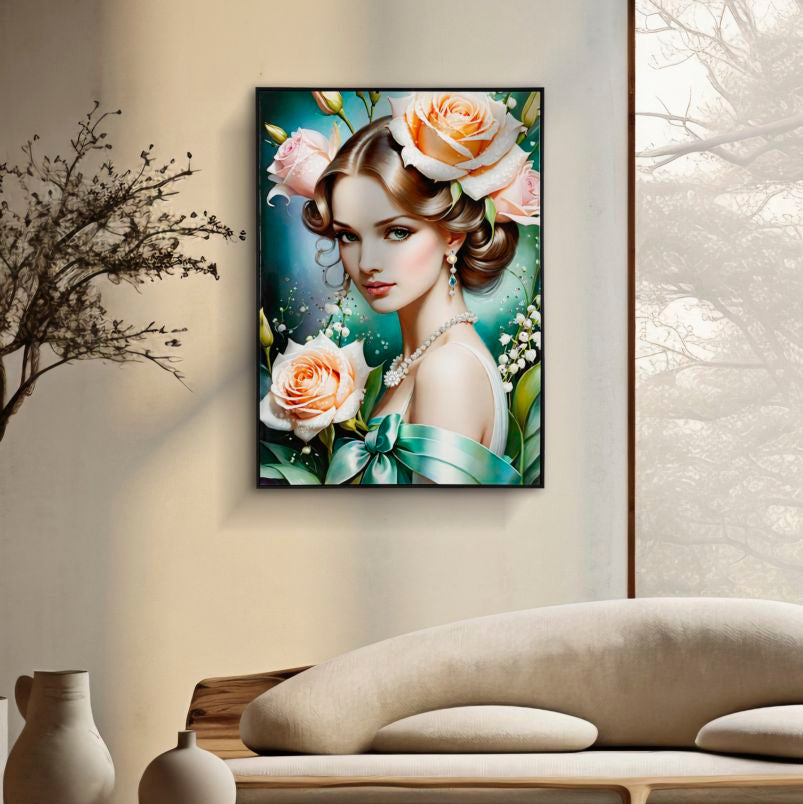 DIPINTO SU TELA LACCATO FANTASY C/CORNICE -B- FERRETTI