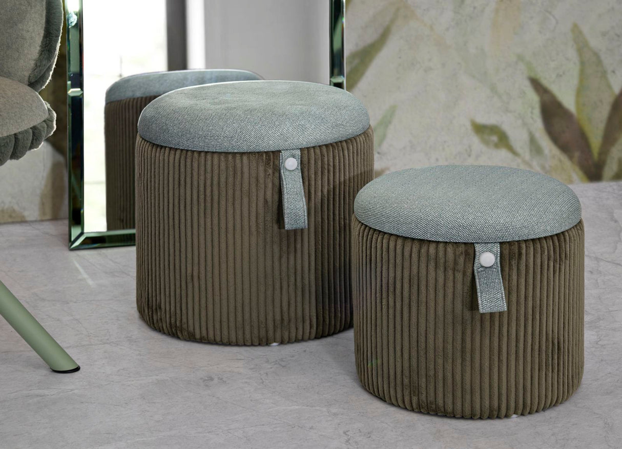 PUFF C/CONTENITORE BOLZANO VERDE SET 2 PZ - FERRETTI