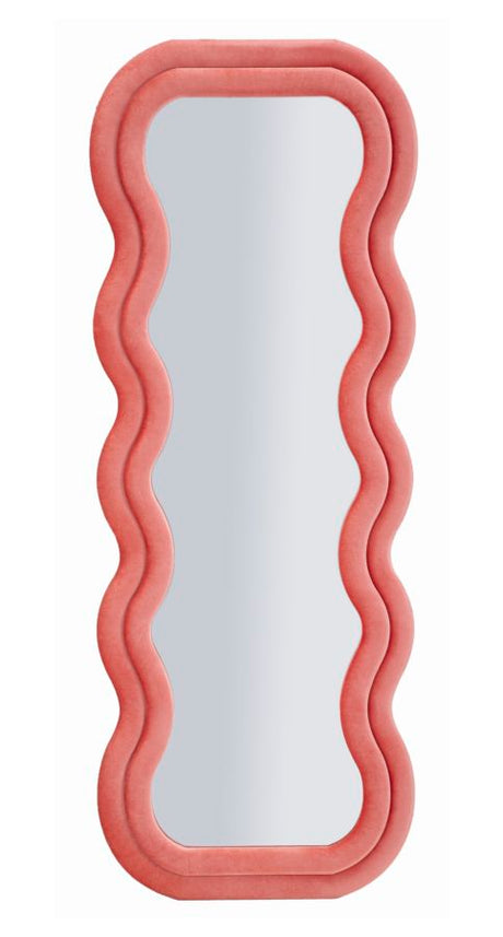 SPECCHIO DA MURO EMILY VELLUTO ROSA CM 60X6X160 (MISURA SPECCHIO CM 42X144)