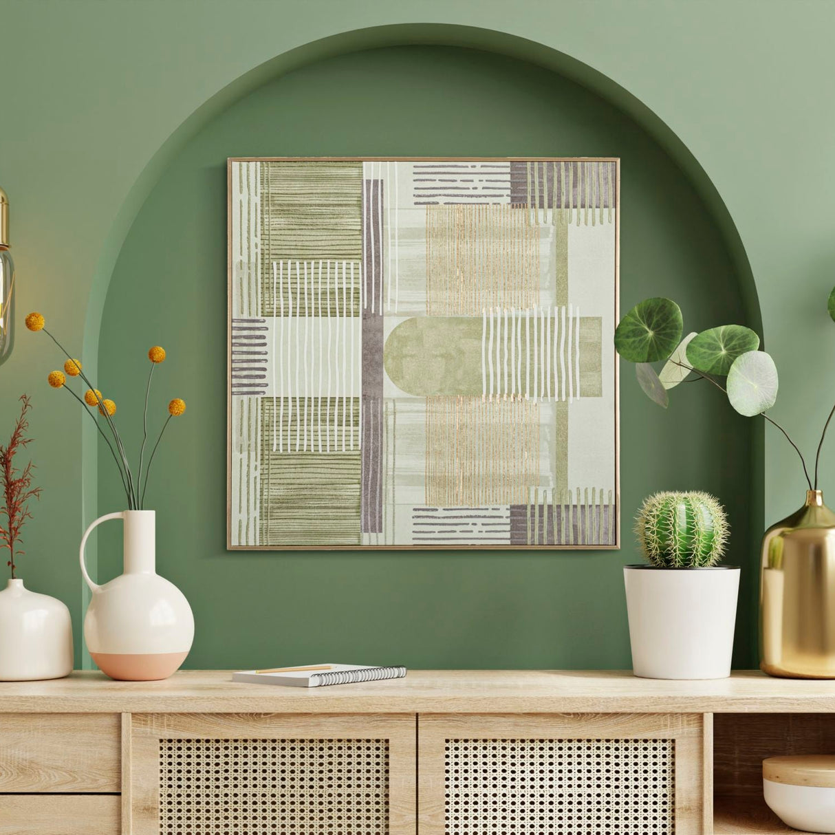 STAMPA DIPINTA SU TELA LIGNES C/CORNICE -A- FERRETTI