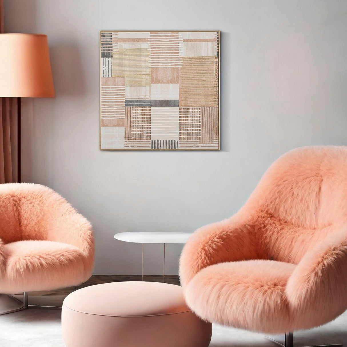 STAMPA DIPINTA SU TELA LIGNES C/CORNICE -B- FERRETTI