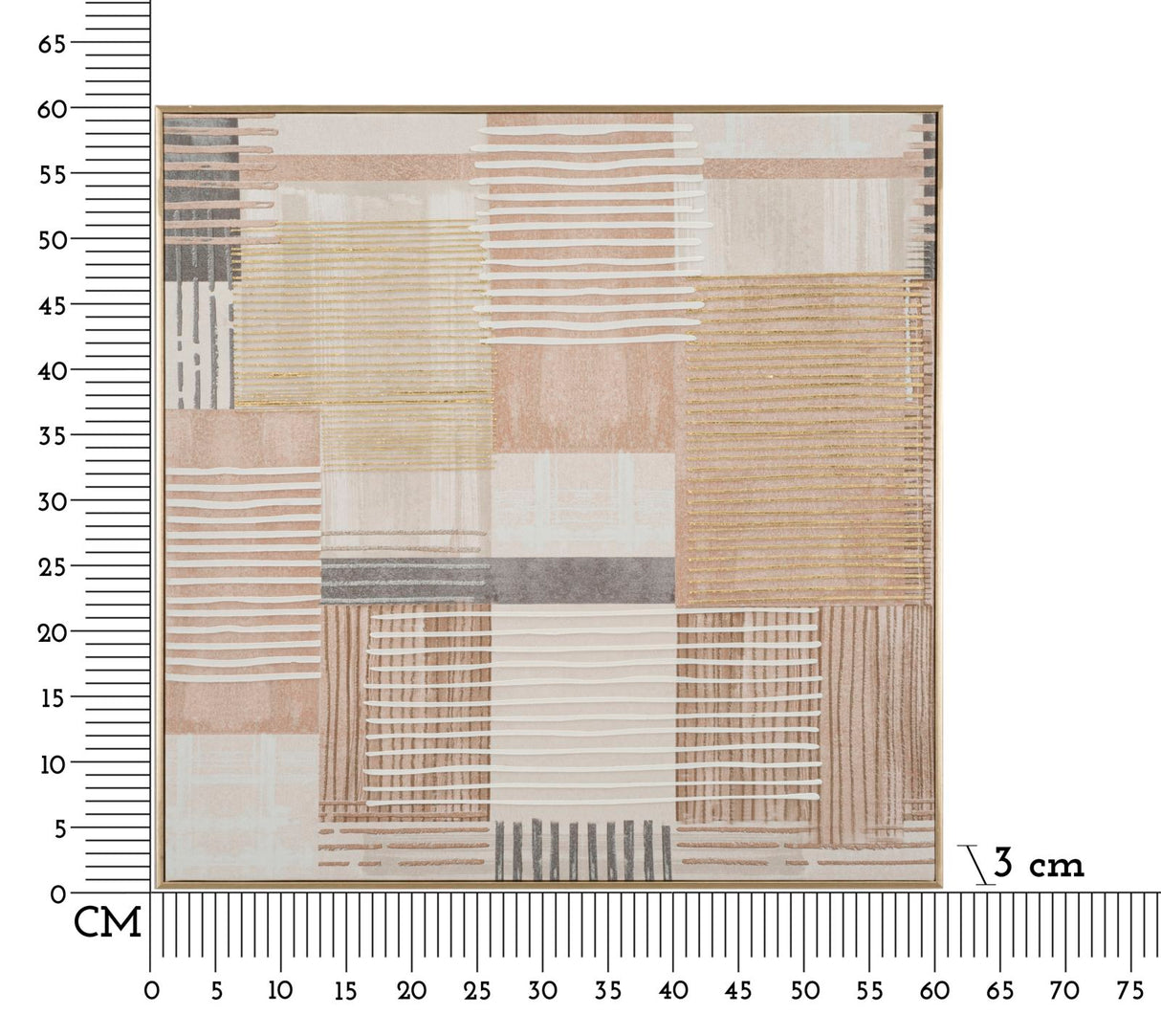 STAMPA DIPINTA SU TELA LIGNES C/CORNICE -B- FERRETTI