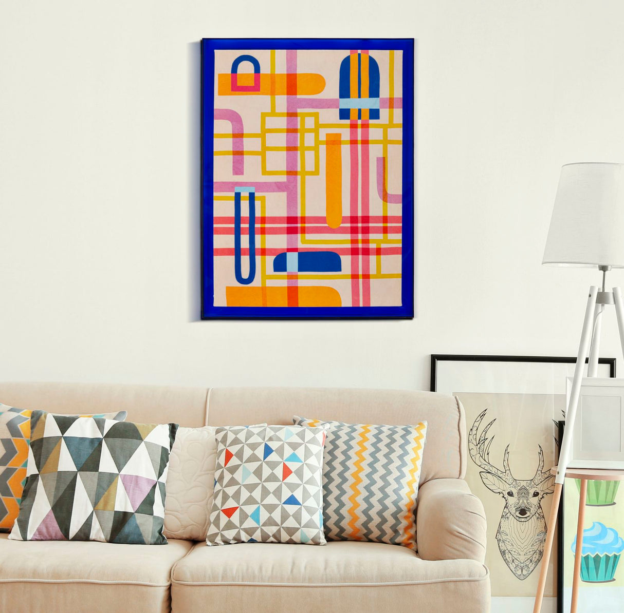 STAMPA SU TELA LACCATTO MODIS C/CORNICE -B- FERRETTI