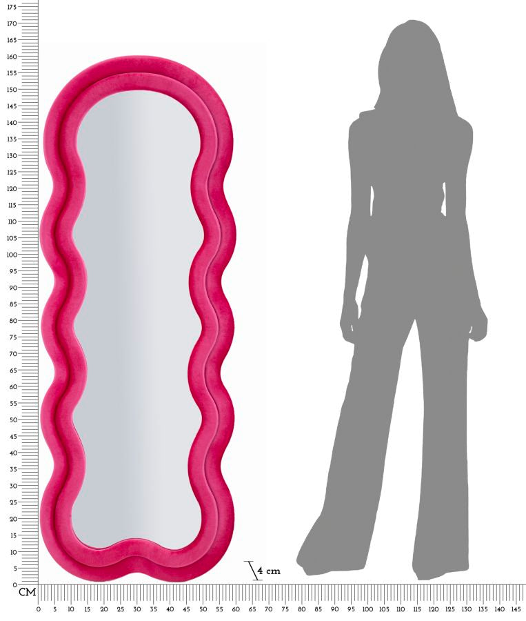 SPECCHIO DA MURO MIKI VELLUTO FUXIA - FERRETTI