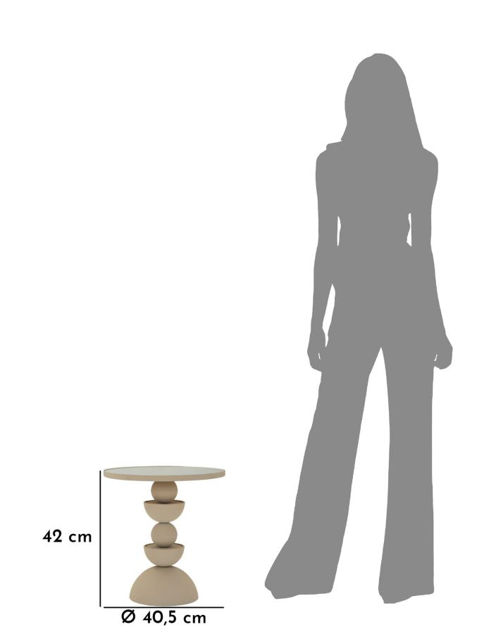 TAVOLINETTO DUNE C/SPECCHIO CM Ø 40,5X42 - FERRETTI
