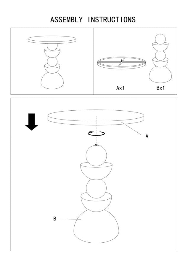 TAVOLINETTO DUNE C/SPECCHIO CM Ø 45X49,5 - FERRETTI