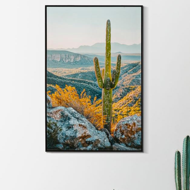 STAMPA SU TELA LACCATA C/CORNICE CACTUS -B- FERRETTI