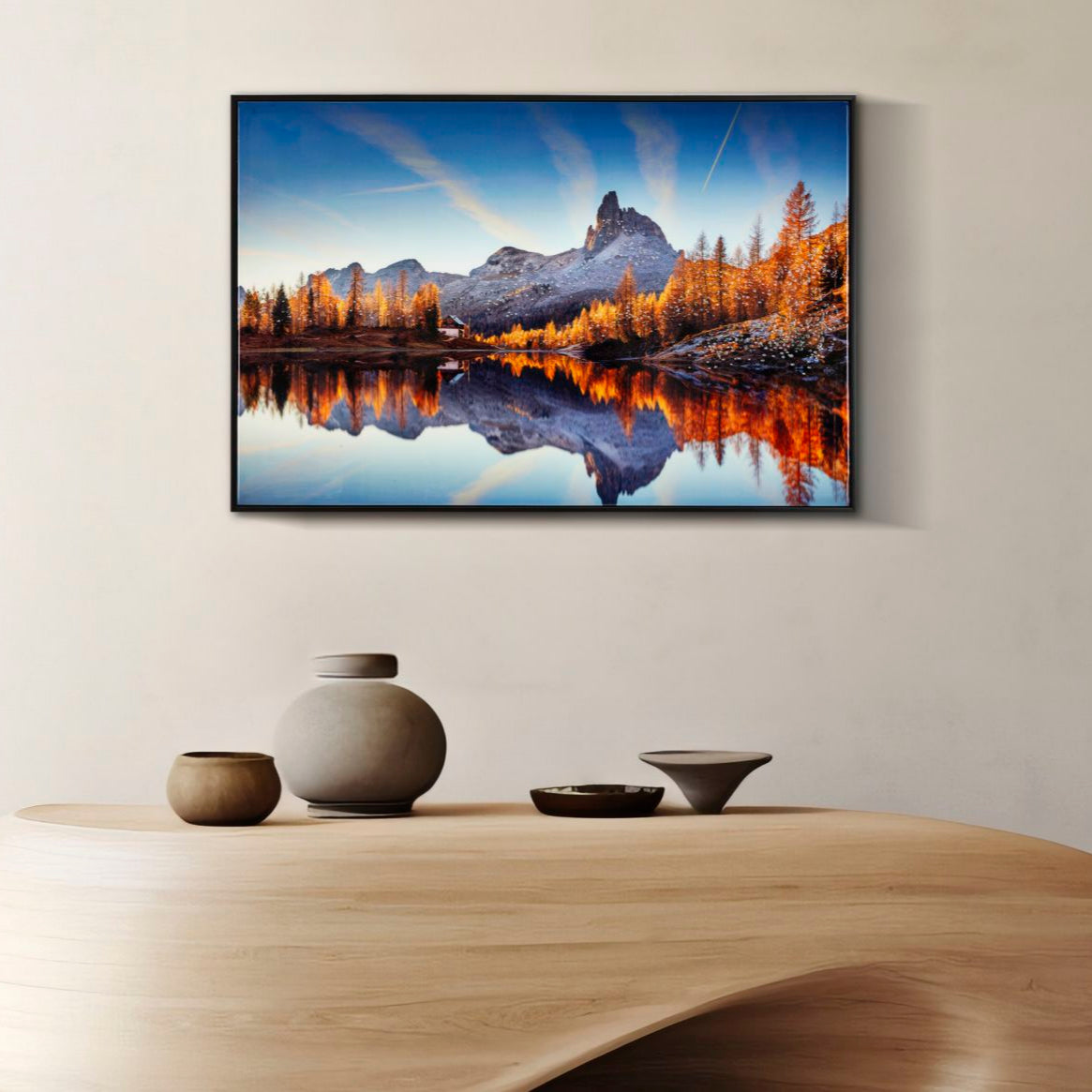 STAMPA SU TELA LACCATA C/CORNICE LAKE - FERRETTI