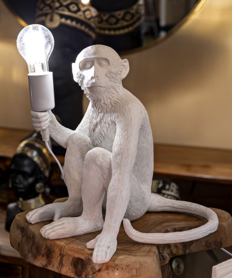 LAMPADA DA TAVOLO MONKEY SEDUTA BIANCA - FERRETTI