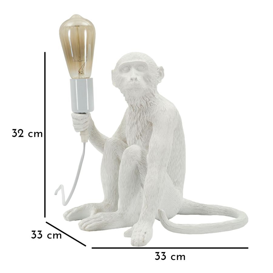 LAMPADA DA TAVOLO MONKEY SEDUTA BIANCA - FERRETTI
